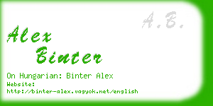 alex binter business card